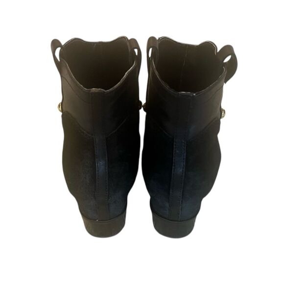 Ivanka Trump Black Leather & Suede Ankle Booties - Picture 7 of 16